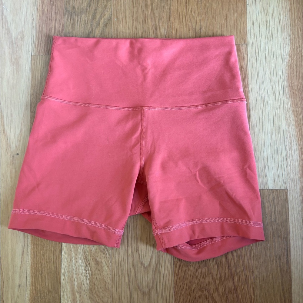 lululemon athletica Coral Athletic Biker Shorts size 6